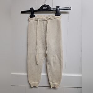 Maisonette Minnow 5-6T Cream Knit Jogger Pants